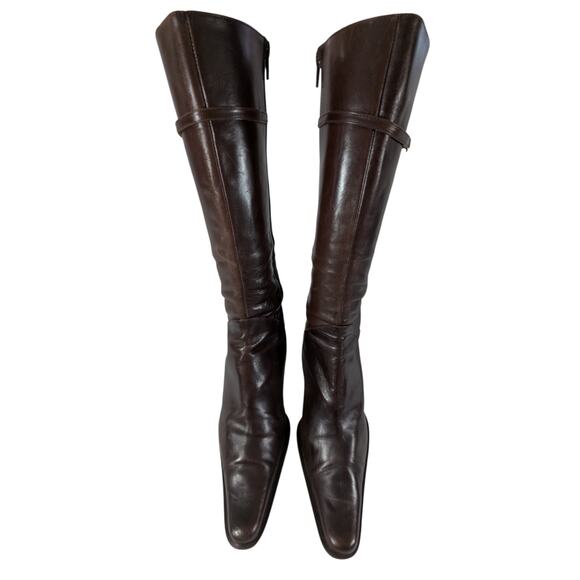 KENNETH COLE! ESPRESSO BROWN GENUINE LEATHER NIPPED POINTY TOE BOOTS! SZ 9M - Picture 4 of 13